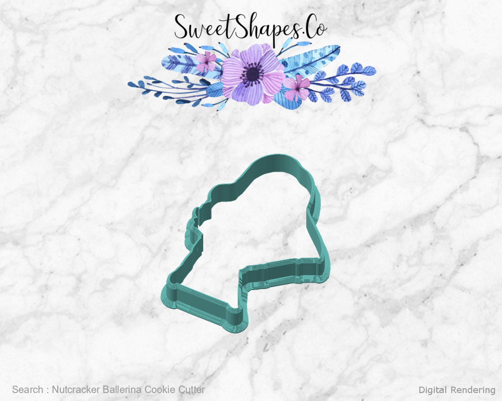 Nutcracker Ballerina Cookie Cutter — angled front view