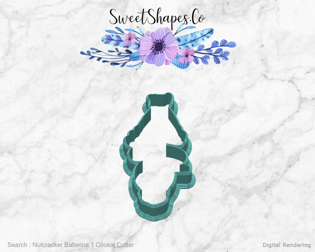 Nutcracker Ballerina 1 Cookie Cutter — back view