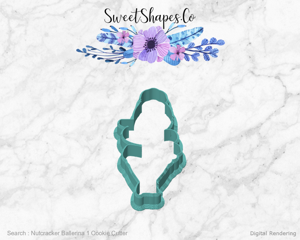 Nutcracker Ballerina 1 Cookie Cutter — front view