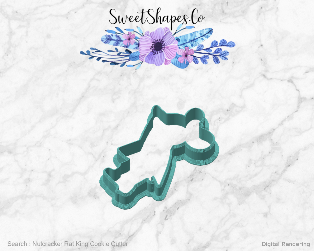 Nutcracker Rat King Cookie Cutter — angled front view