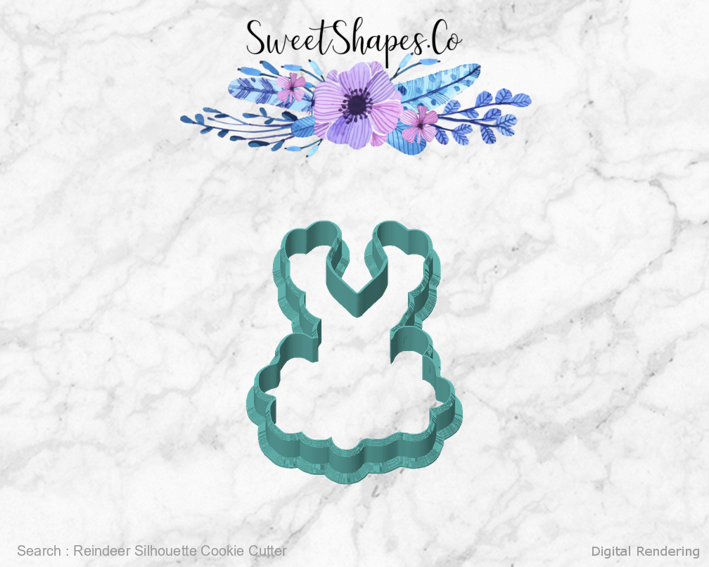 Reindeer Silhouette Cookie Cutter — front view