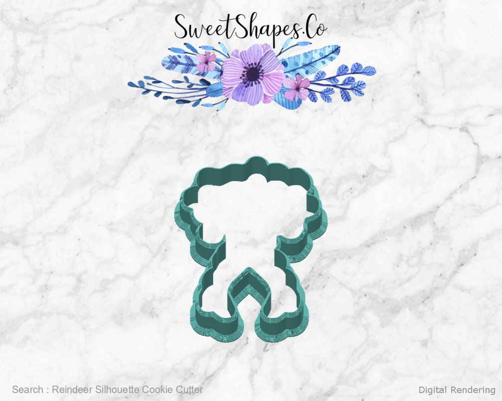 Reindeer Silhouette Cookie Cutter — back view