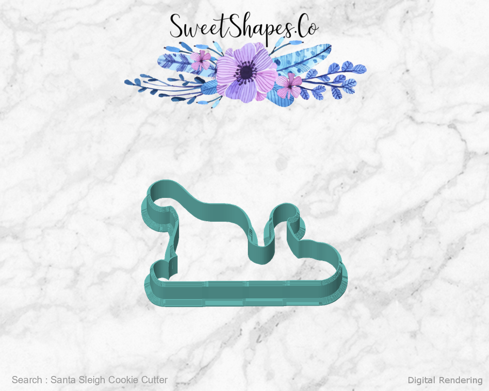 Santa Sleigh Cookie Cutter — front view