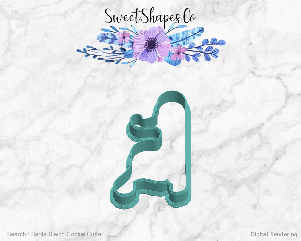 Santa Sleigh Cookie Cutter — left view