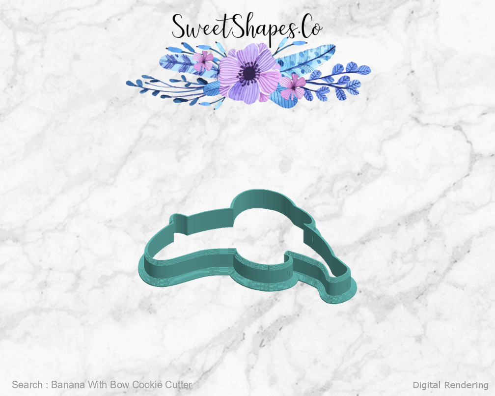 Banana With Bow Cookie Cutter — left view