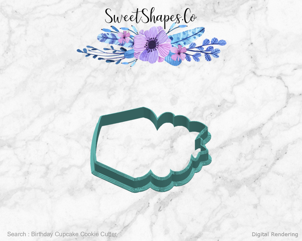 Birthday Cupcake Cookie Cutter — right view