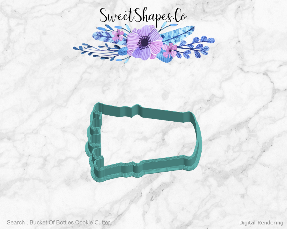 Bucket Of Bottles Cookie Cutter — left view
