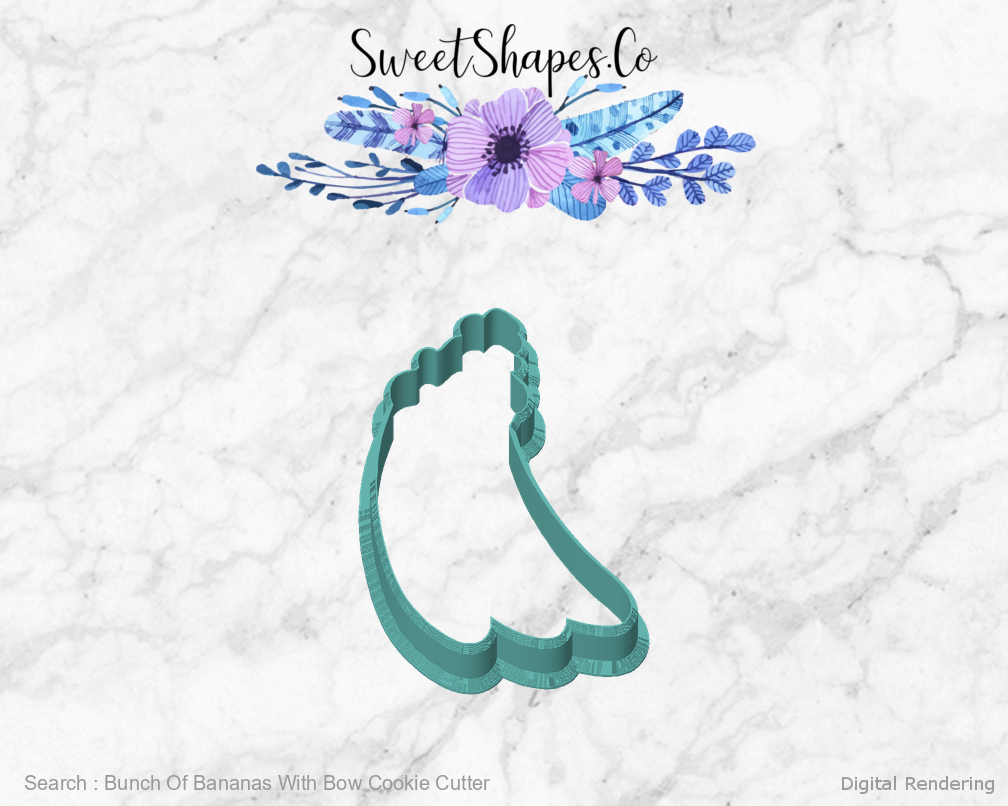 Bunch Of Bananas With Bow Cookie Cutter — front view