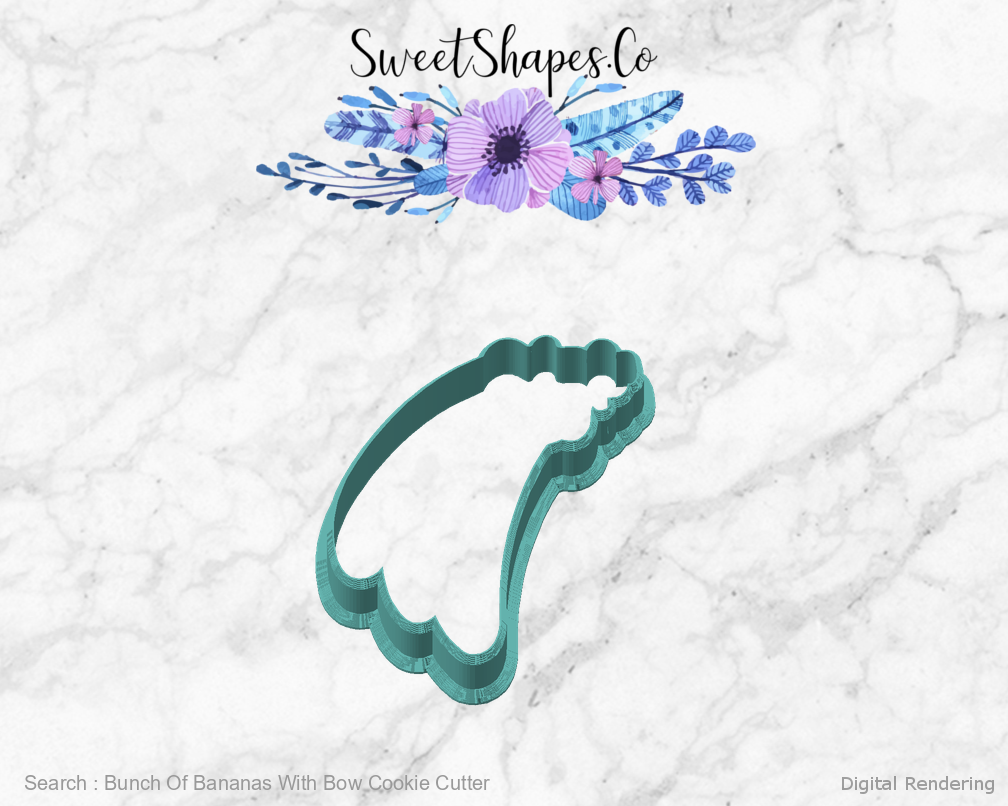 Bunch Of Bananas With Bow Cookie Cutter — angled front view
