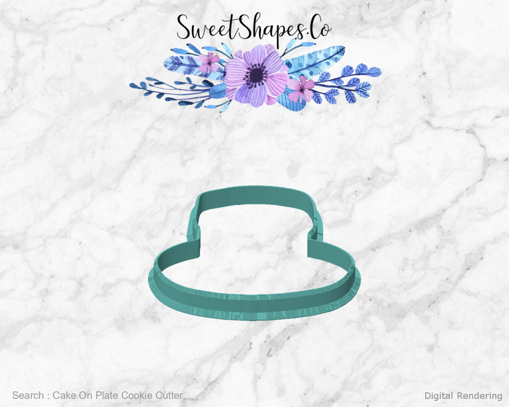 Cake On Plate Cookie Cutter — front view