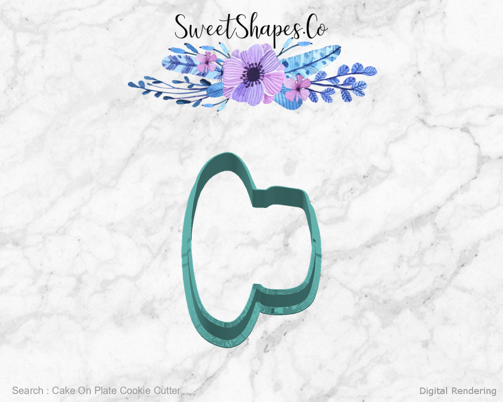 Cake On Plate Cookie Cutter — right view