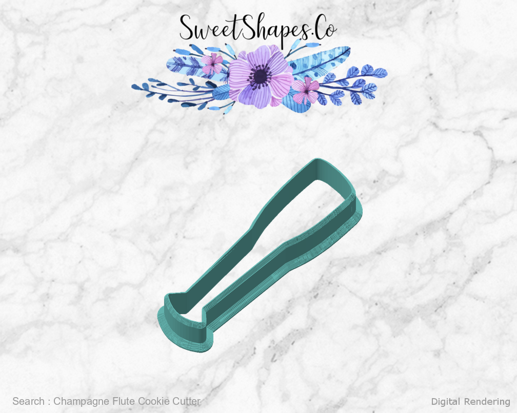 Champagne Flute Cookie Cutter — angled front view