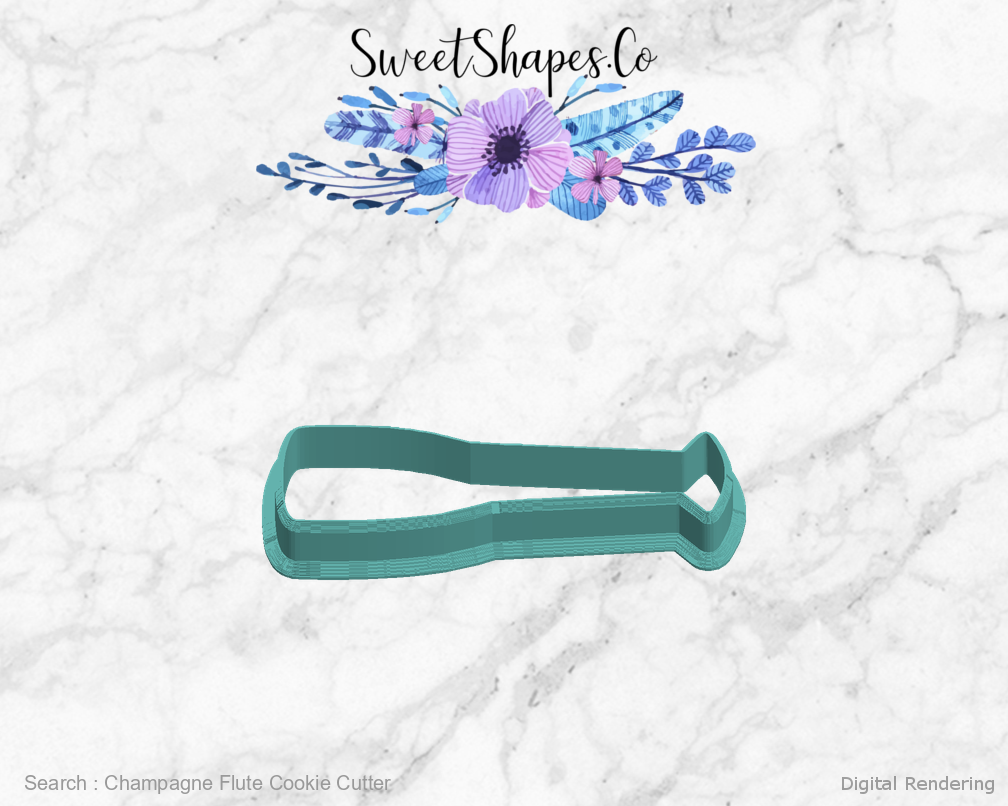 Champagne Flute Cookie Cutter — left view