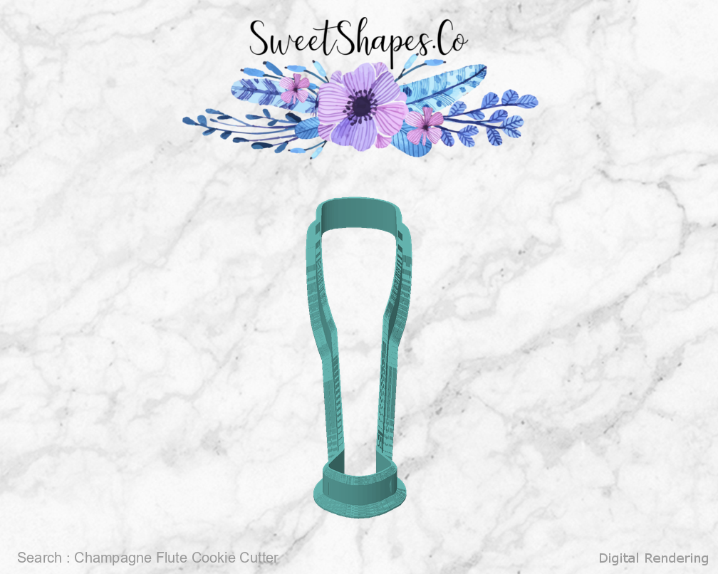 Champagne Flute Cookie Cutter — front view