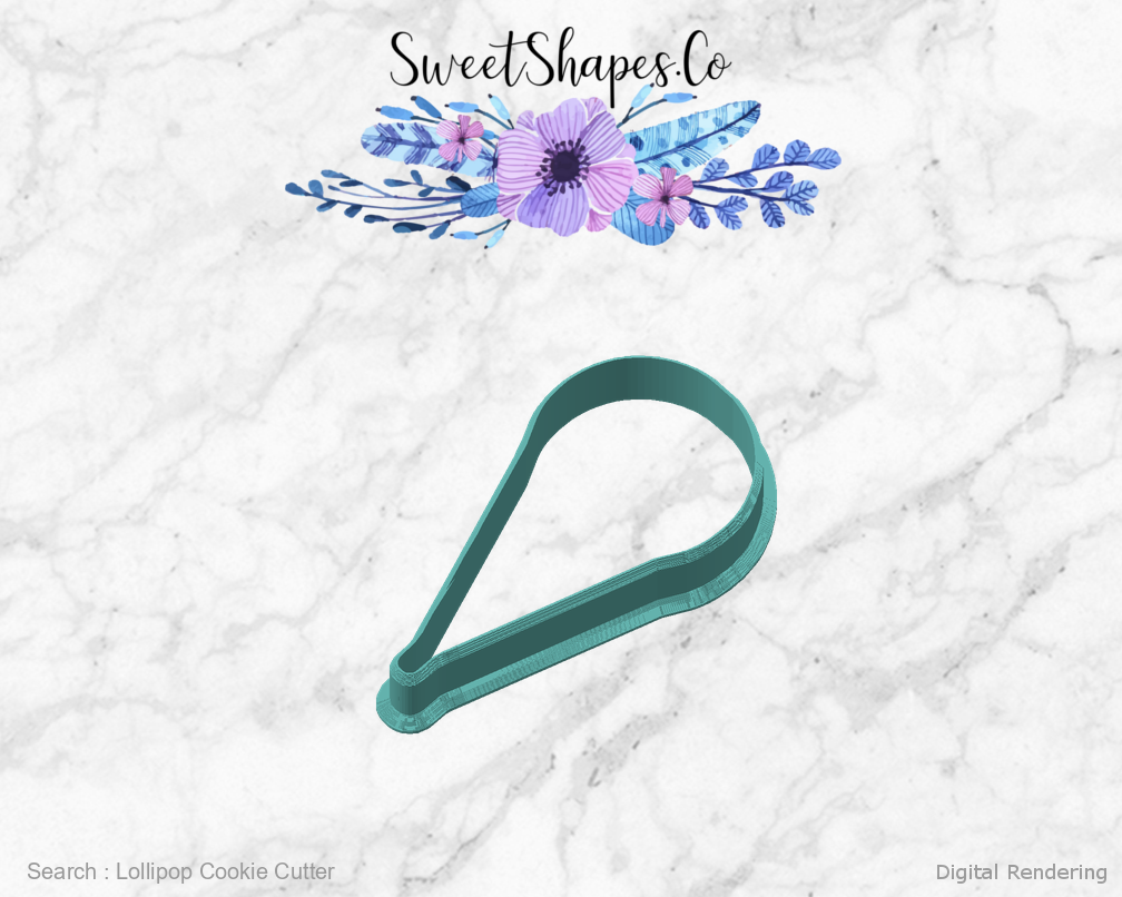 Lollipop Cookie Cutter — angled front view