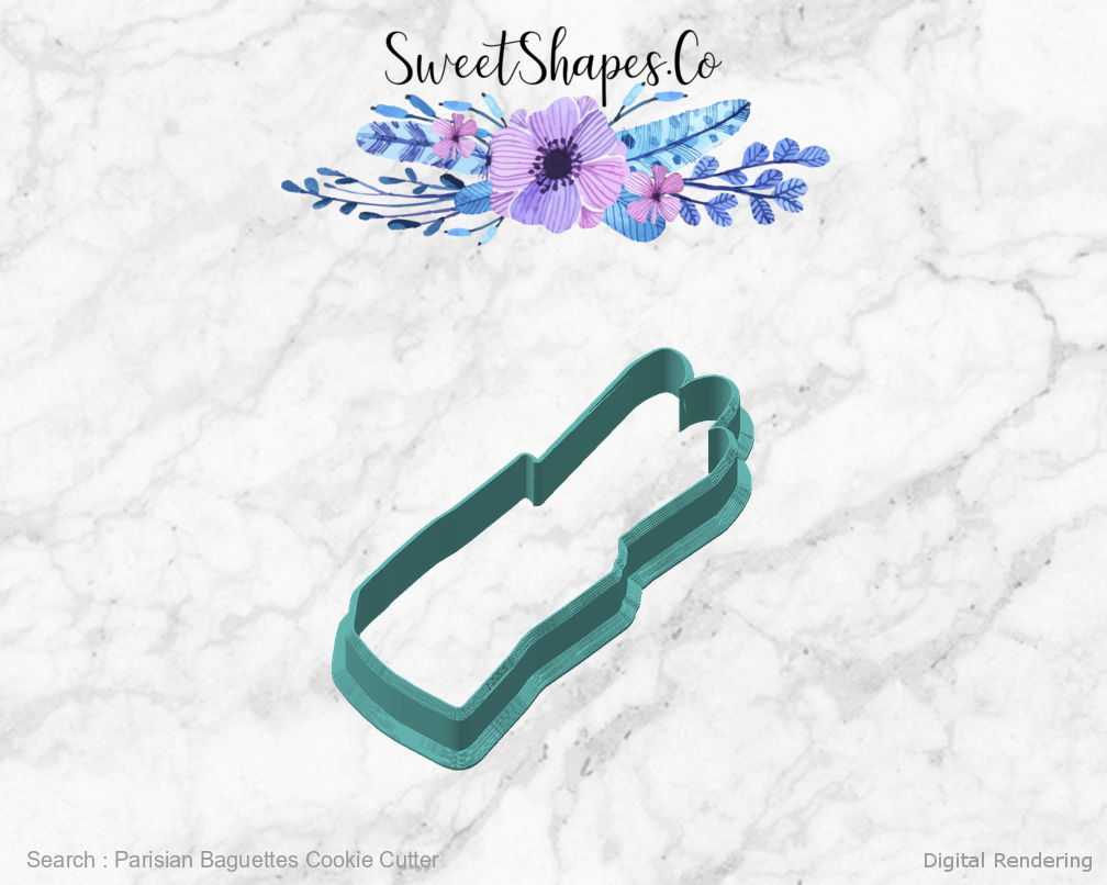 Parisian Baguettes Cookie Cutter — angled front view