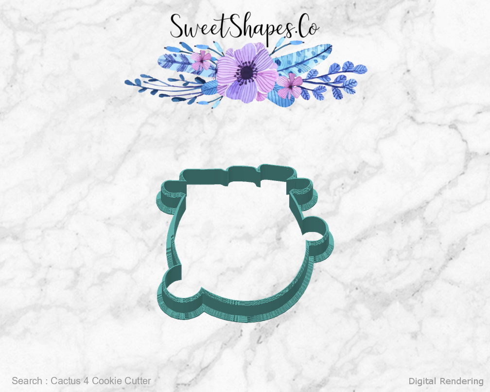 Cactus 4 Cookie Cutter — back view