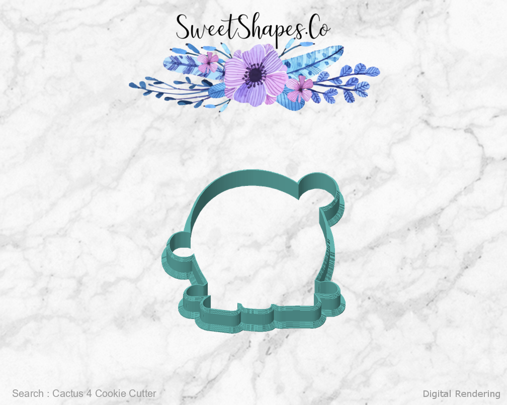 Cactus 4 Cookie Cutter — front view