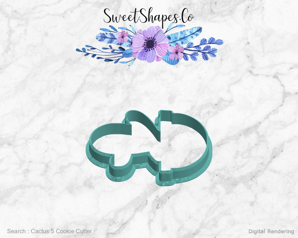Cactus 5 Cookie Cutter — left view