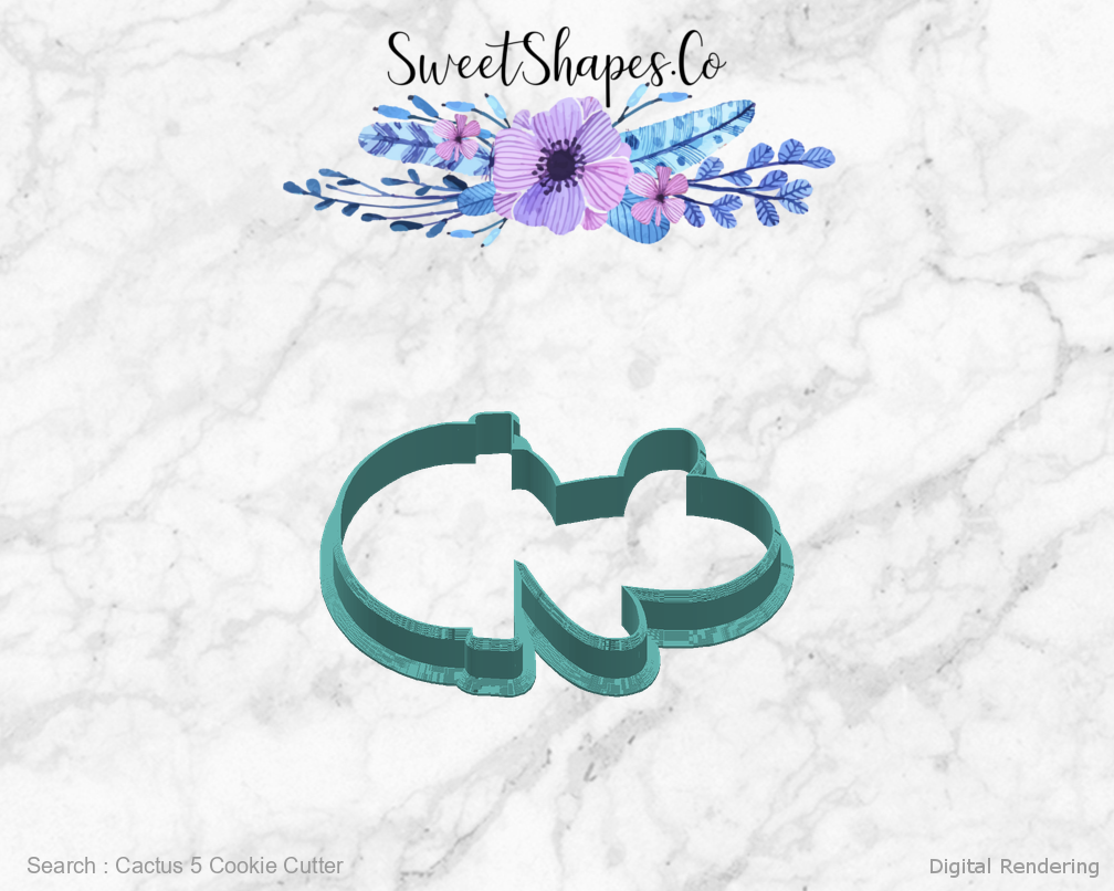 Cactus 5 Cookie Cutter — right view