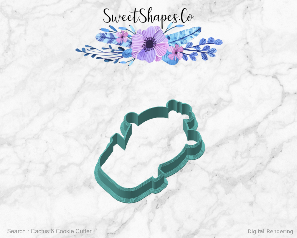 Cactus 6 Cookie Cutter — angled front view