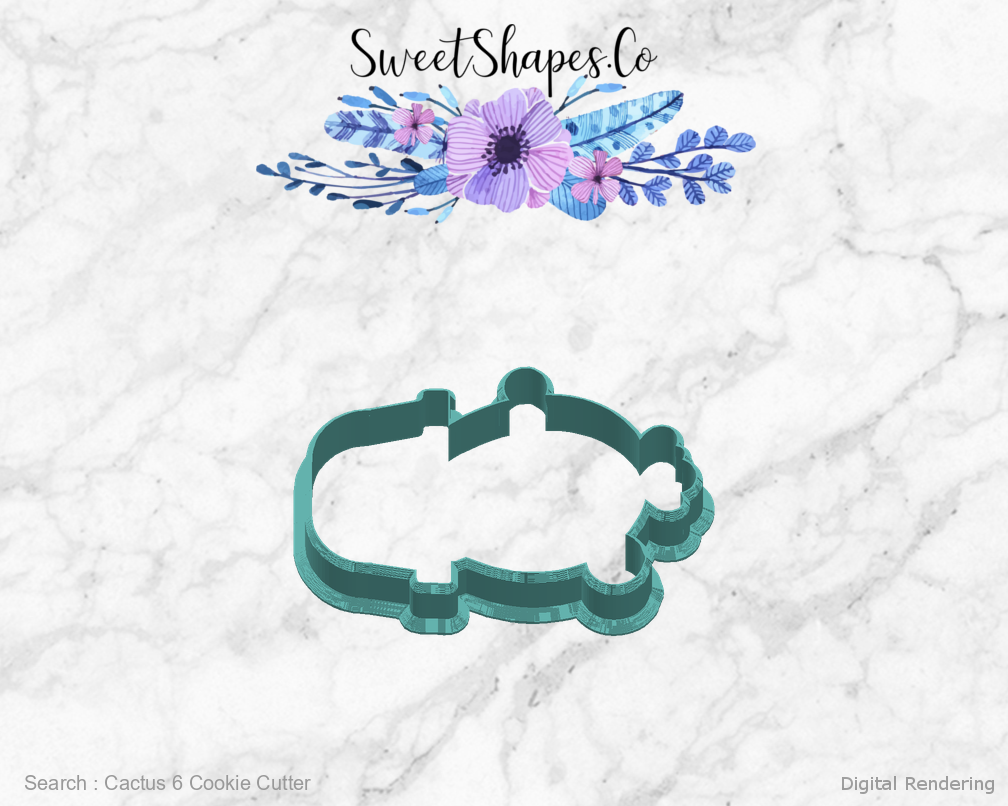Cactus 6 Cookie Cutter — right view