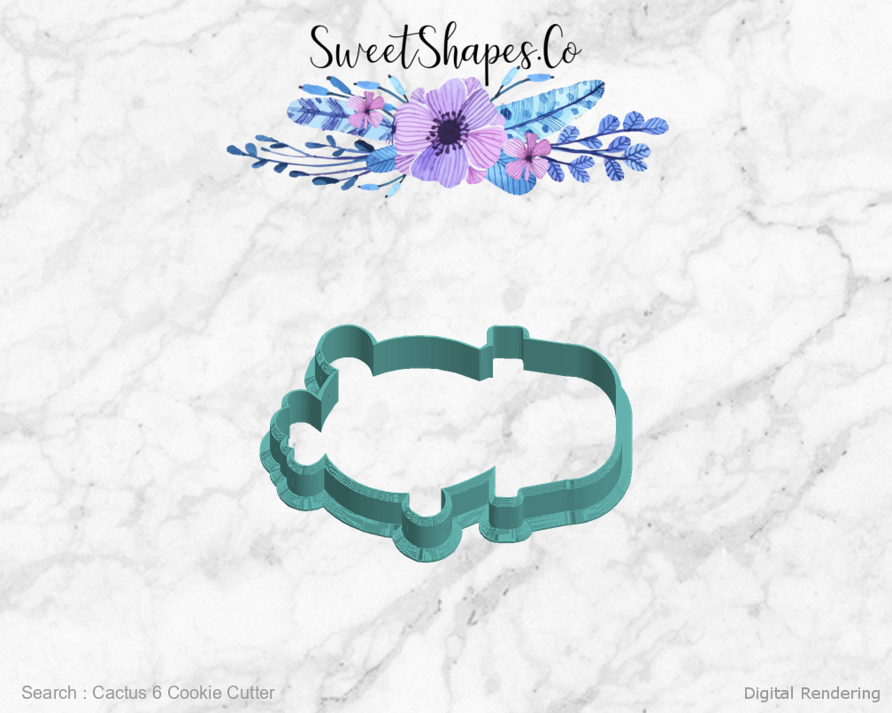 Cactus 6 Cookie Cutter — left view