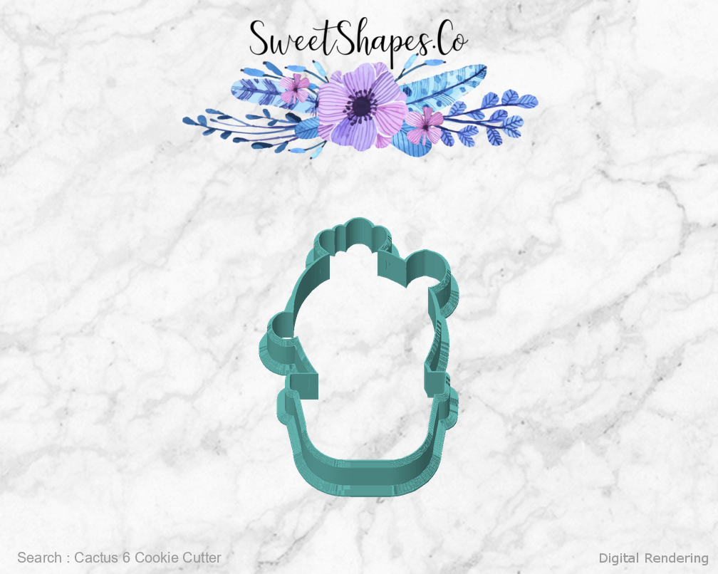 Cactus 6 Cookie Cutter — front view