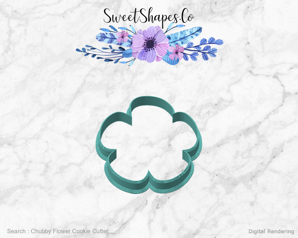 Chubby Flower Cookie Cutter — angled front view