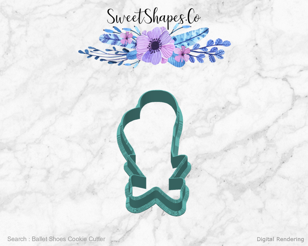 Ballet Shoes Cookie Cutter — back view