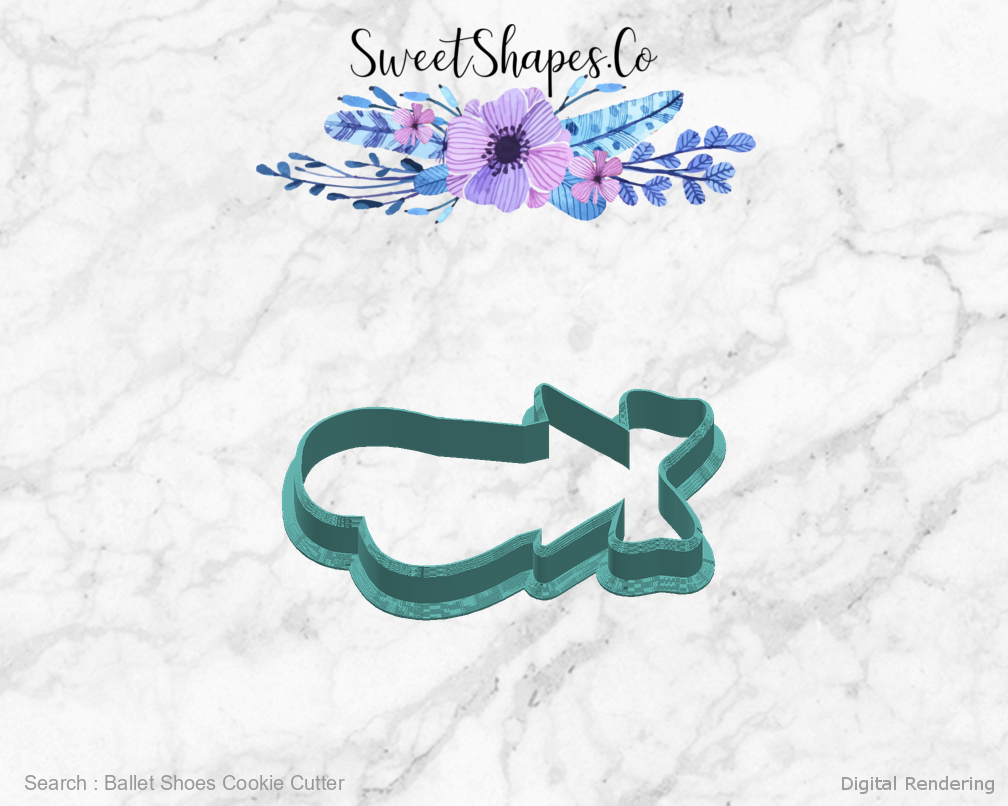 Ballet Shoes Cookie Cutter — right view
