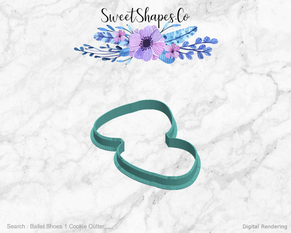 Ballet Shoes 1 Cookie Cutter — left view