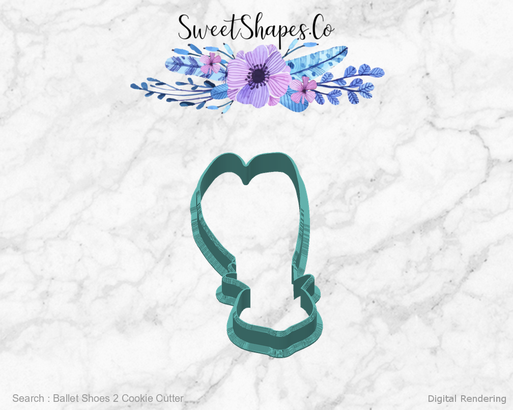 Ballet Shoes 2 Cookie Cutter — back view