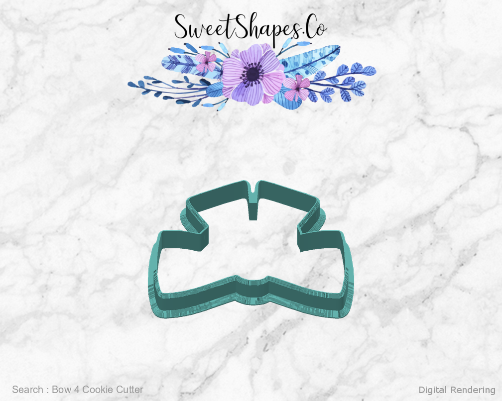 Bow 4 Cookie Cutter — back view