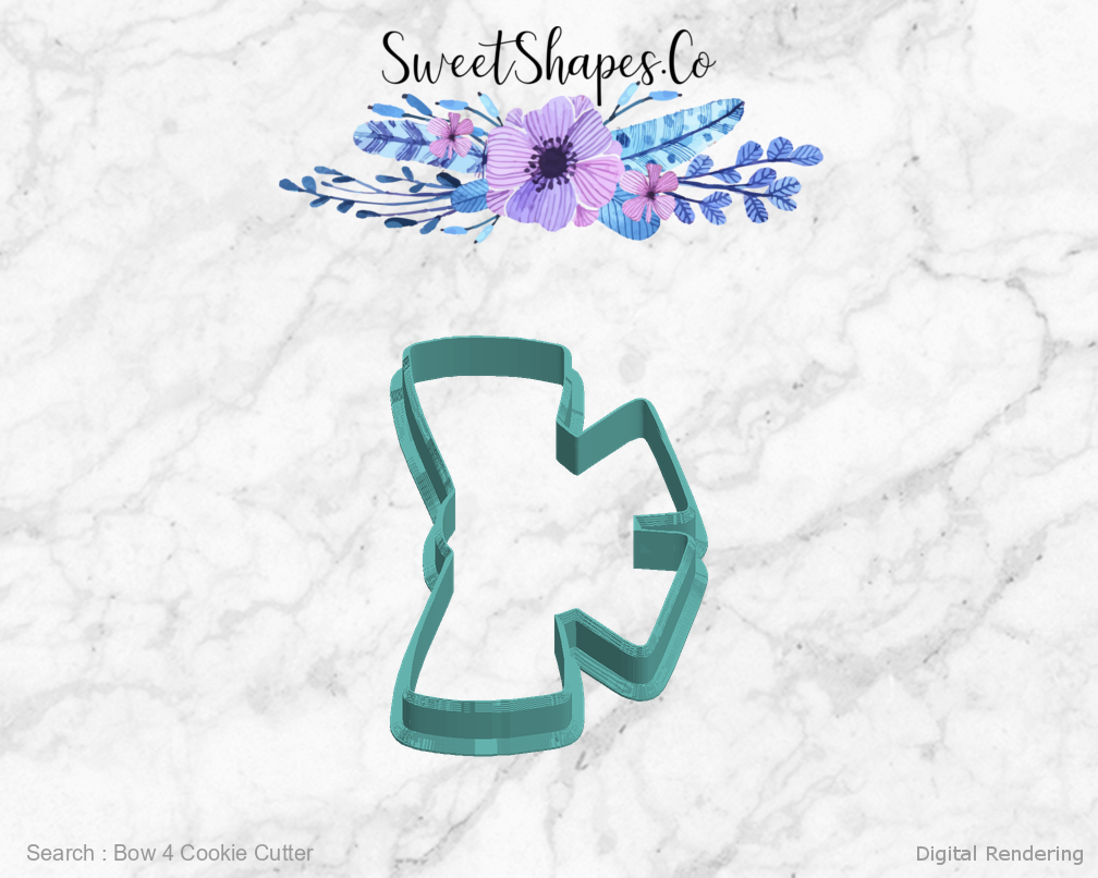 Bow 4 Cookie Cutter — left view