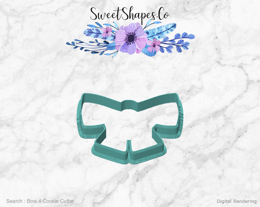 Bow 4 Cookie Cutter — front view