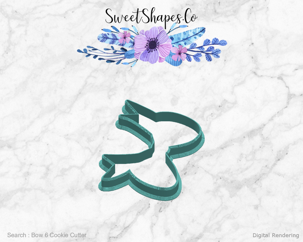Bow 6 Cookie Cutter — right view