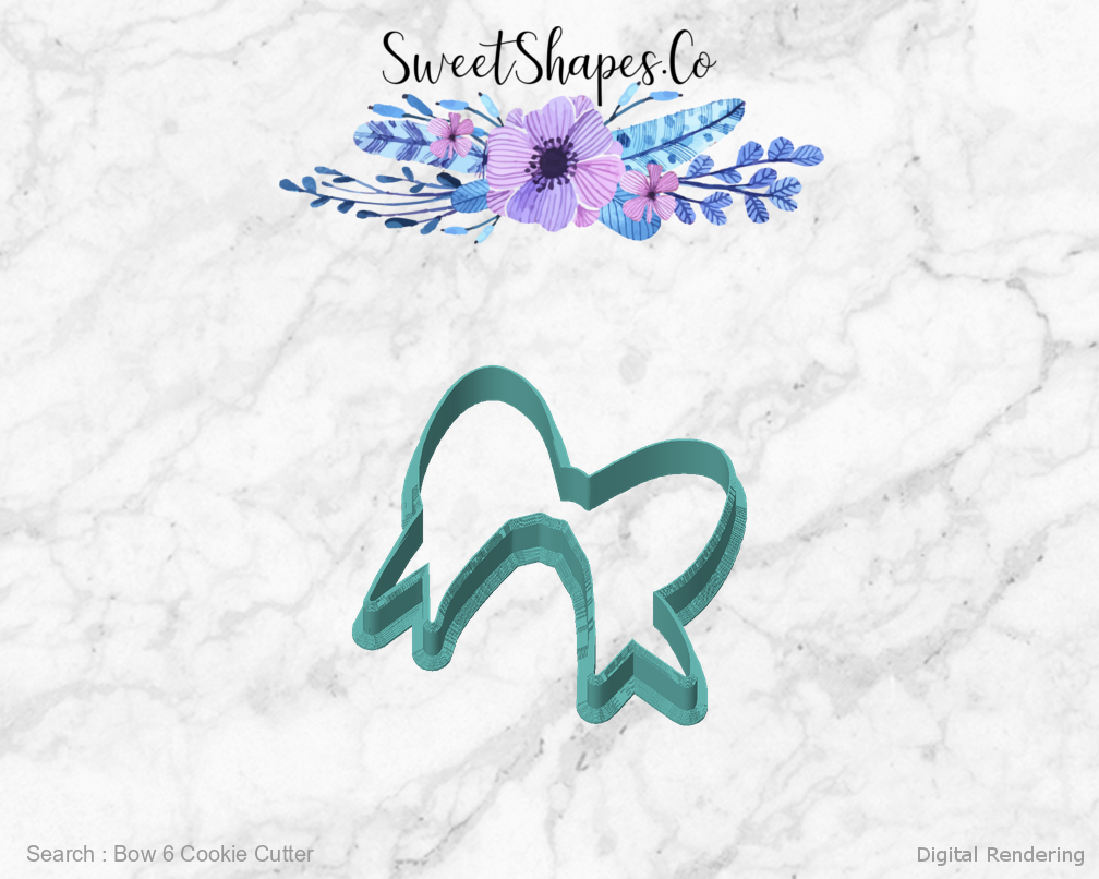 Bow 6 Cookie Cutter — front view