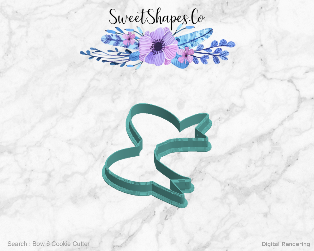 Bow 6 Cookie Cutter — left view