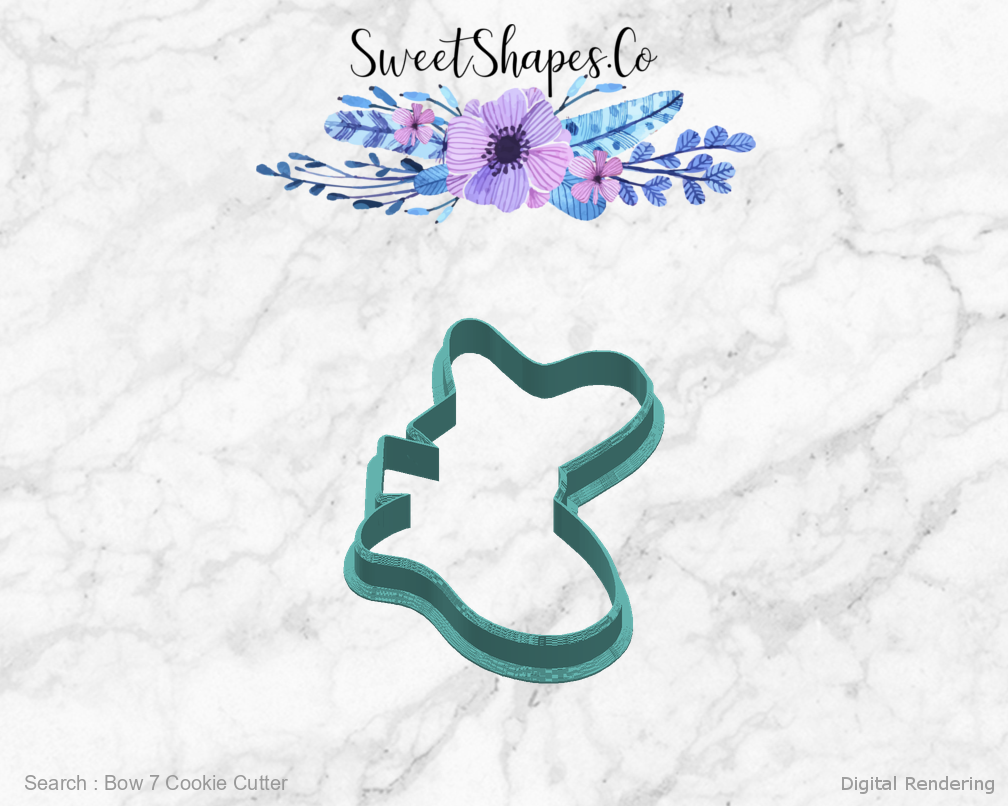 Bow 7 Cookie Cutter — right view