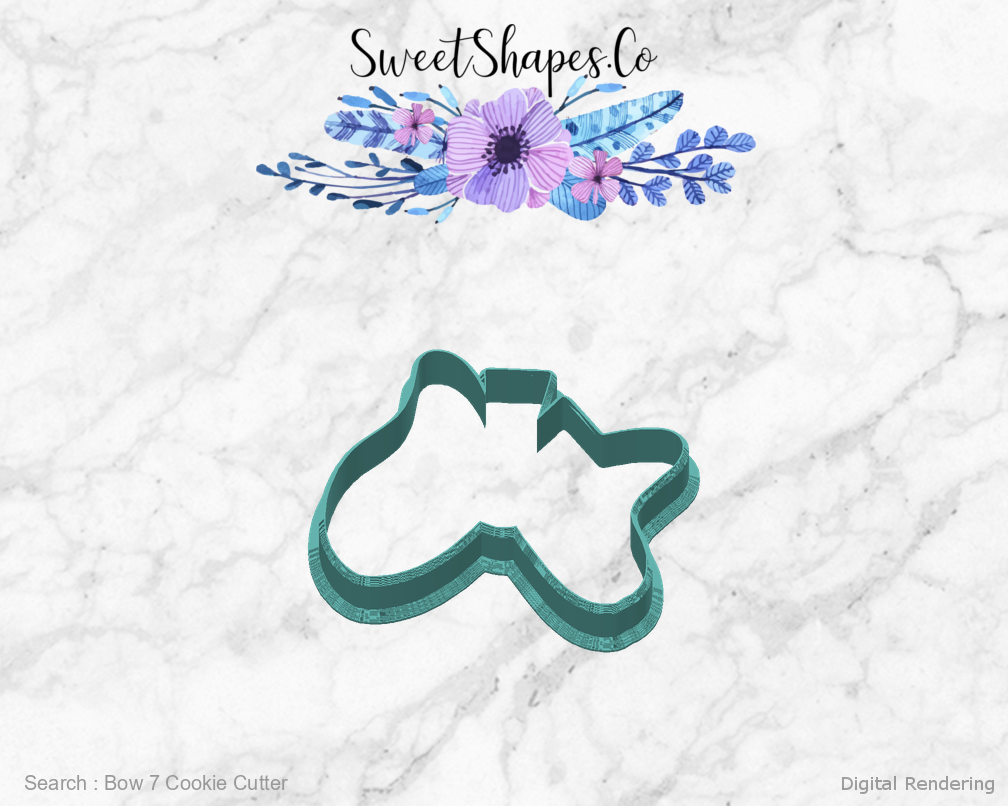 Bow 7 Cookie Cutter — back view