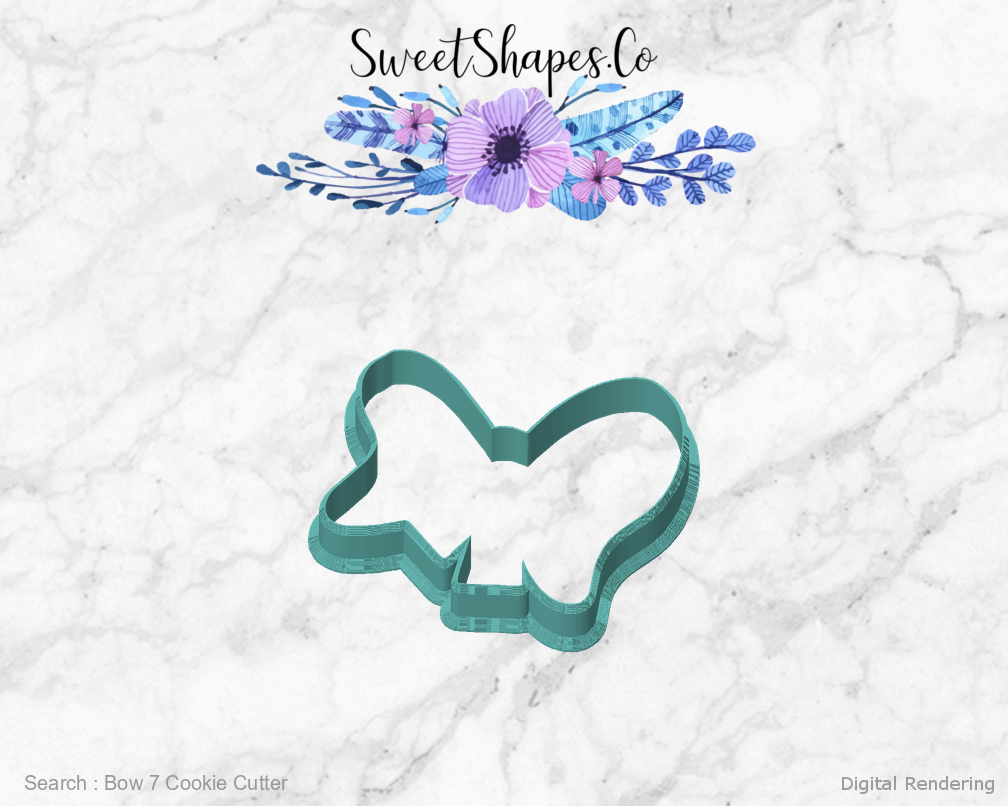 Bow 7 Cookie Cutter — front view