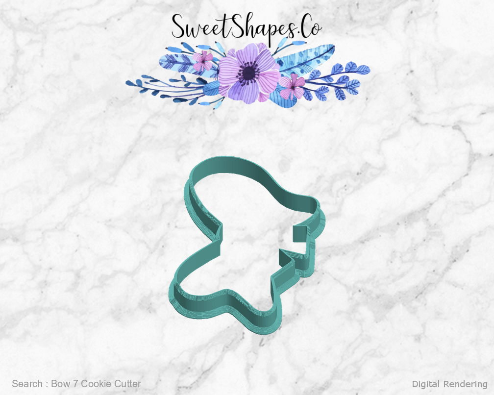 Bow 7 Cookie Cutter — left view