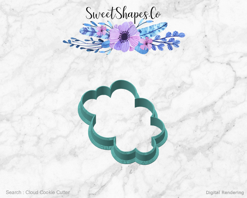 Cloud Cookie Cutter — angled front view