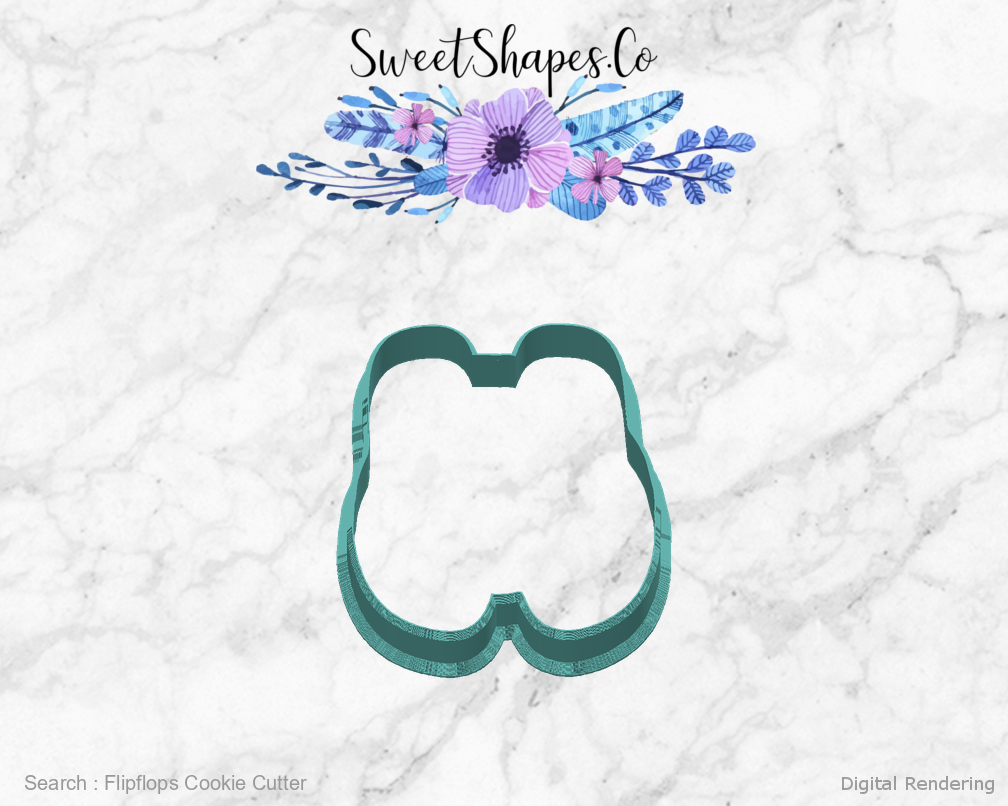 Flipflops Cookie Cutter — back view