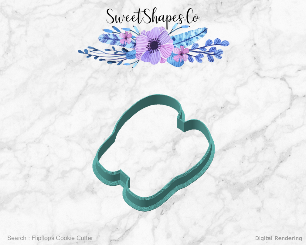 Flipflops Cookie Cutter — angled front view