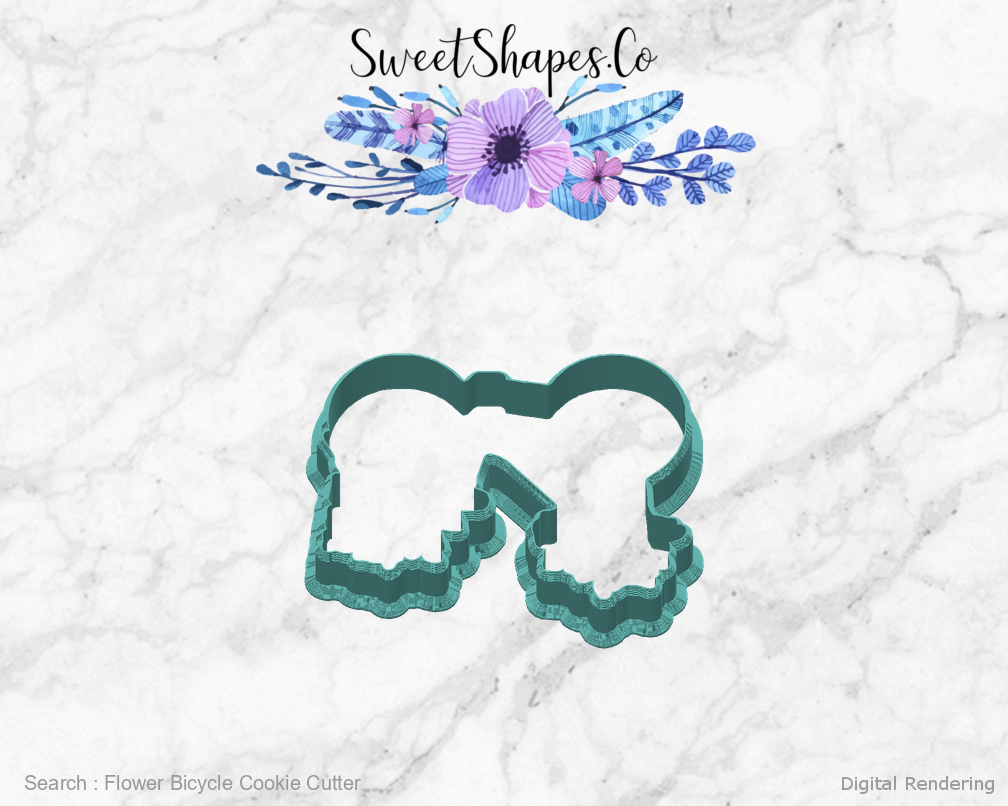 Flower Bicycle Cookie Cutter — back view