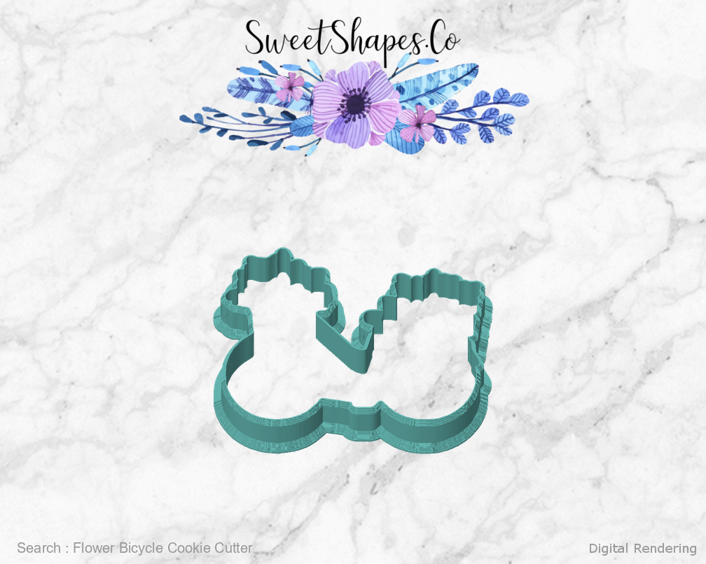 Flower Bicycle Cookie Cutter — front view