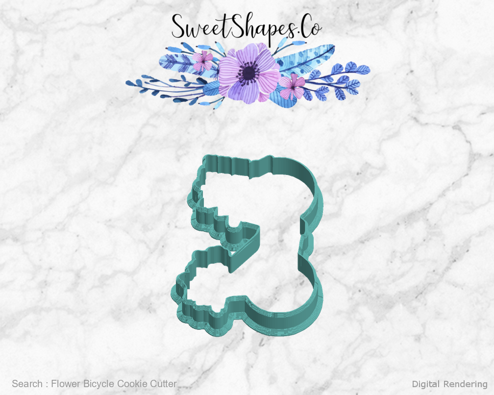 Flower Bicycle Cookie Cutter — left view