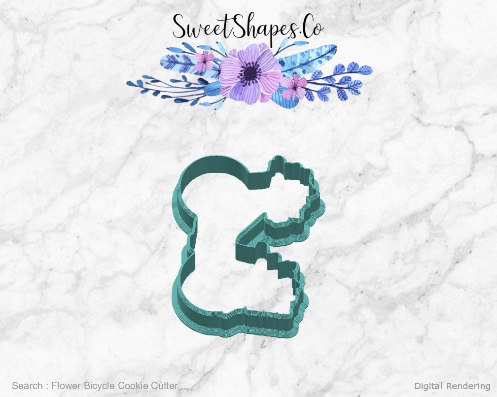 Flower Bicycle Cookie Cutter — right view